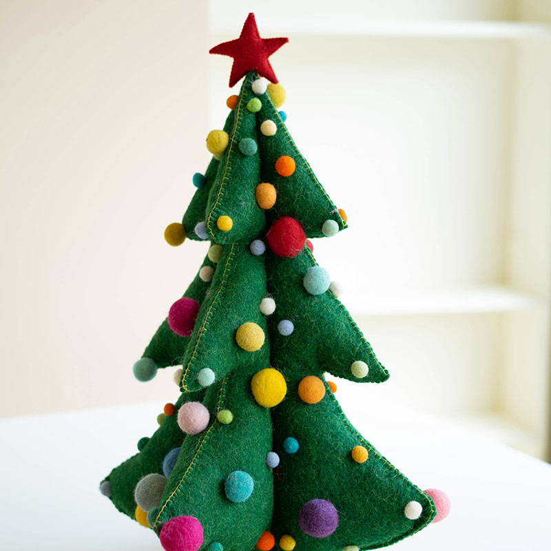The Company Store Merry & Bright Felt Christmas Tree In Green