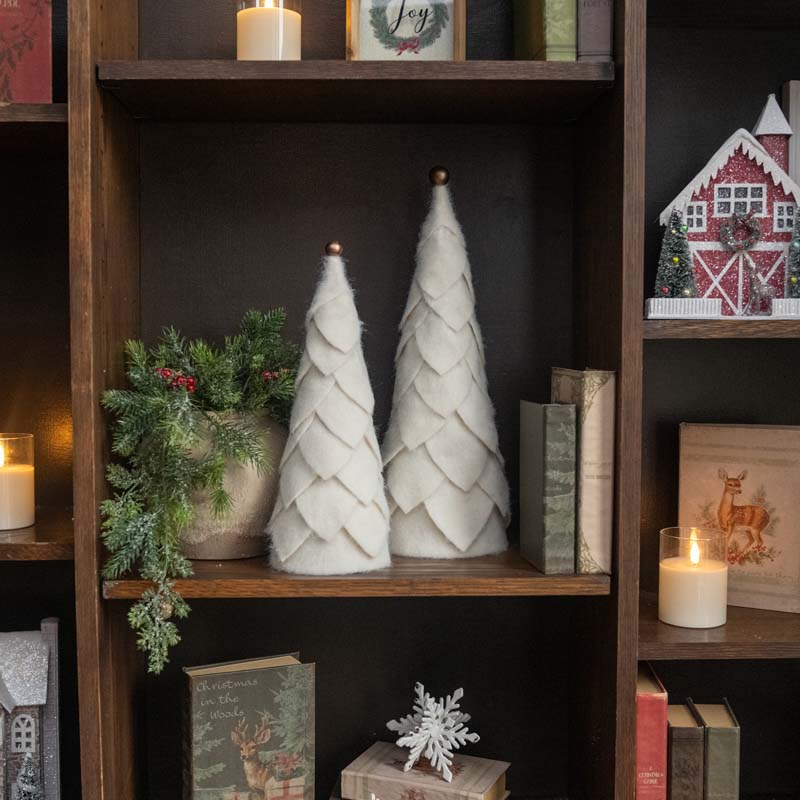 Layered Felt Trees, Small - White,White