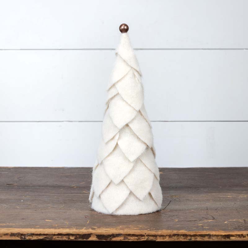 The Company Store Layered Felt Trees, Small In White