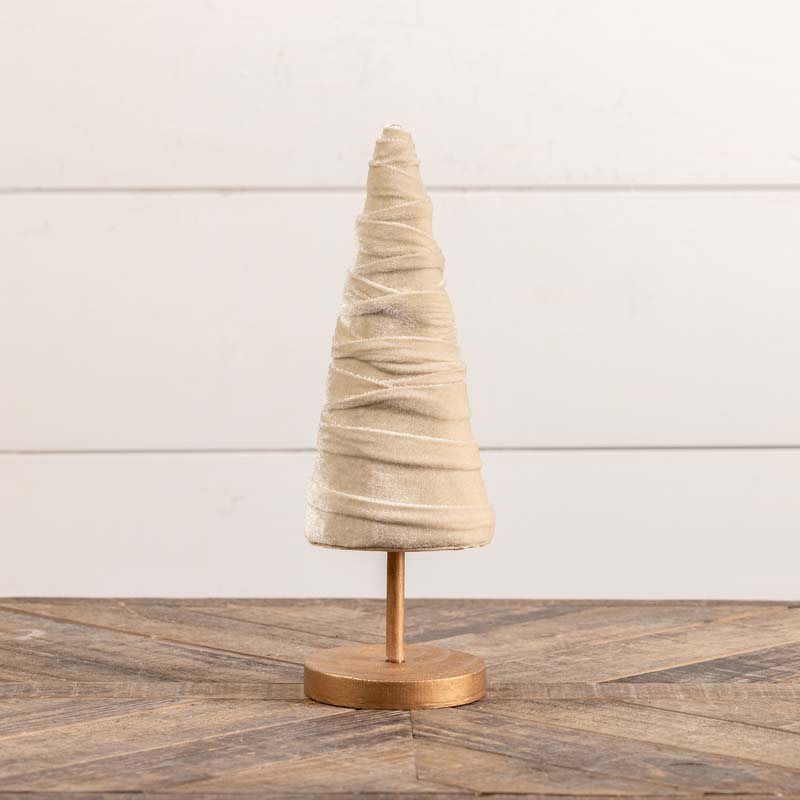 The Company Store Luxe Velvet Ribbon Trees, Large In Neutral