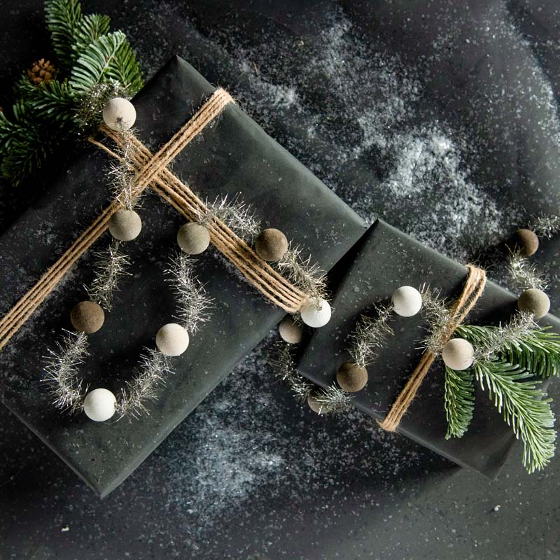 The Company Store Flocked Velvet Holiday Tinsel Garland In Green