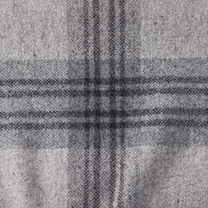 Ledge Plaid Merino Wool Blanket - Fog, Twin