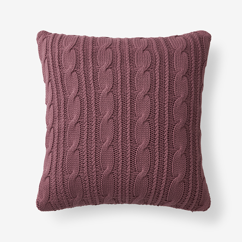 Chunky Cable Knit Decorative Pillow - Rose