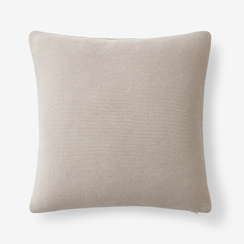 The Company Store Classic All Season Breathable Cotton Knit Decorative Pillow Cover In Brown