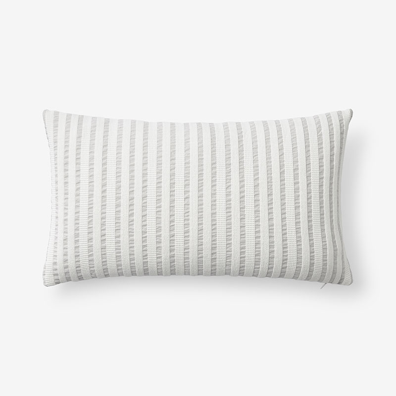 Ruched Stripe Decorative Pillow Cover - Gray