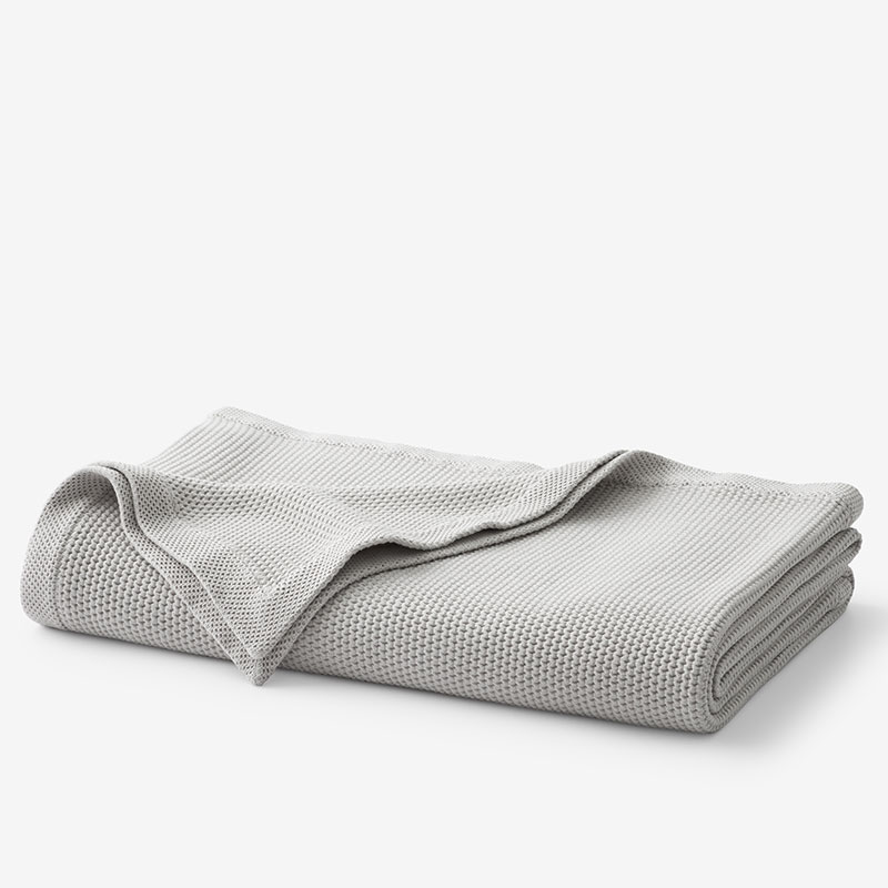 The Company Store Garter Stitch Blanket In Gray