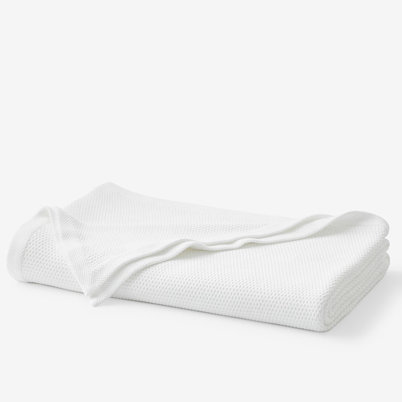 The Company Store Garter Stitch Blanket In White