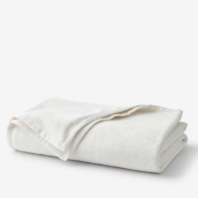 The Company Store Acrylic Fleece Blanket In White