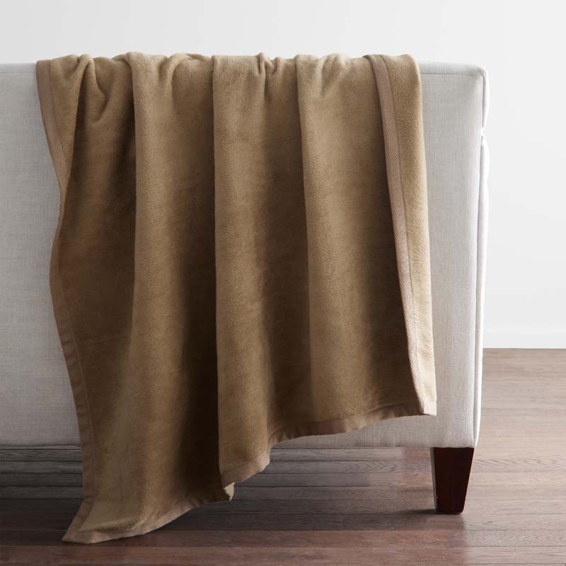 The Company Store Acrylic Fleece Throw Blanket In Yellow