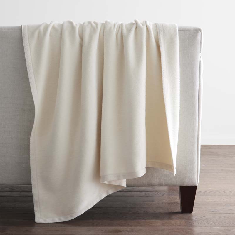 The Company Store Acrylic Fleece Throw Blanket In White