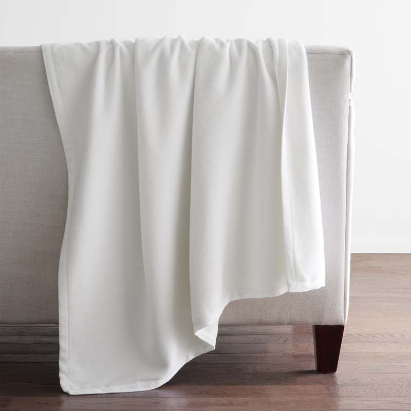 The Company Store Acrylic Fleece Throw Blanket In White