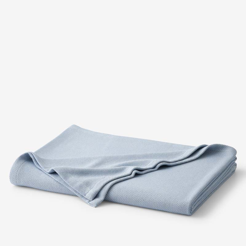 The Company Store Zinnia Basketweave Blanket In Blue