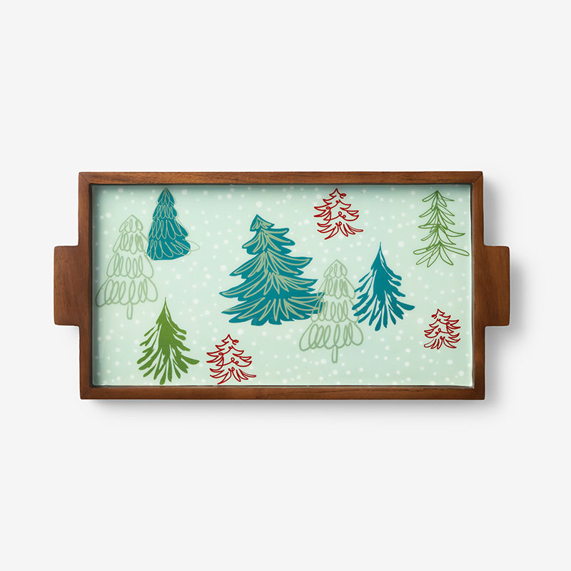 Holiday Wood Oval Platter