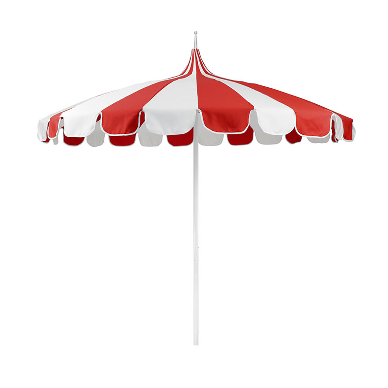 The Company Store Pagoda Umbrella With Manual Lift In Jockey Red