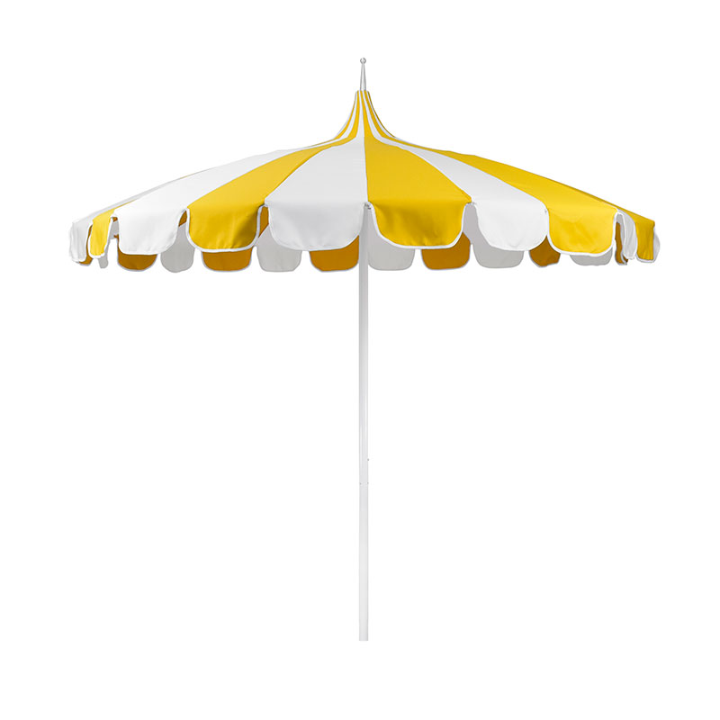 The Company Store Pagoda Umbrella With Manual Lift In Sunflower Yellow