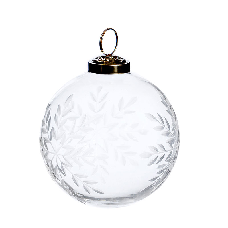 Snowflake Engraved Glass Ball Ornaments, Set of 6