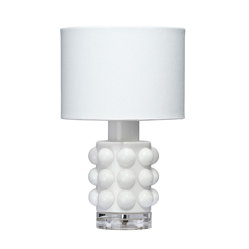 The Company Store Handcrafted Modern Glass Table Lamp In White