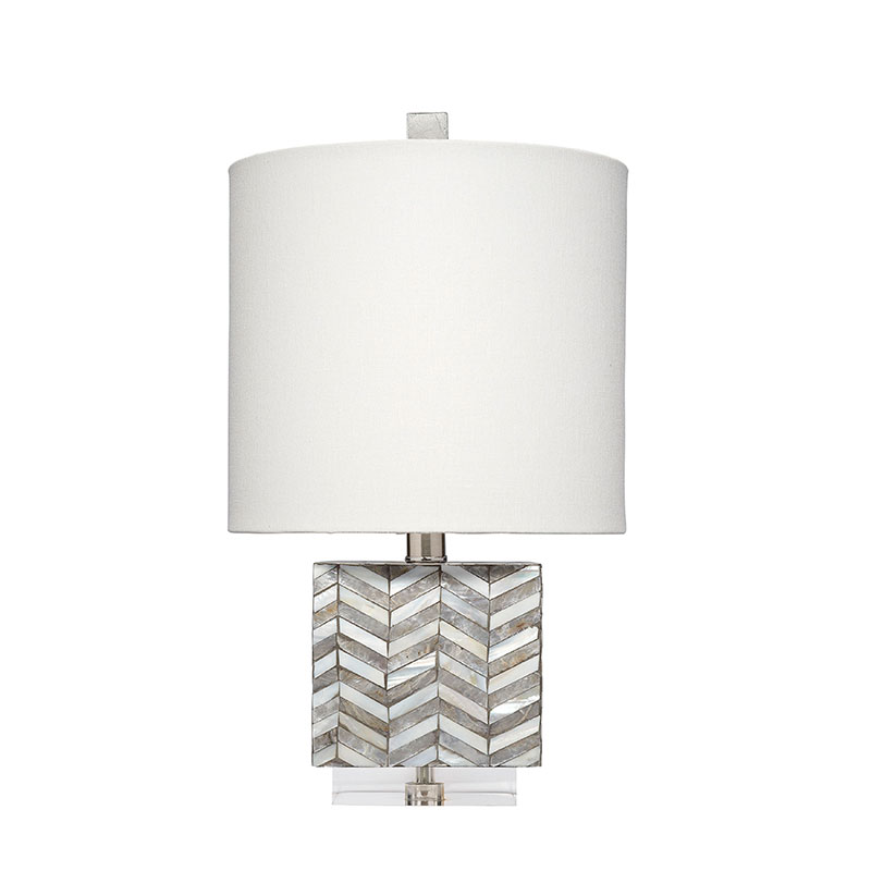The Company Store Mosaic Mother-of-pearl Table Lamp In Gray