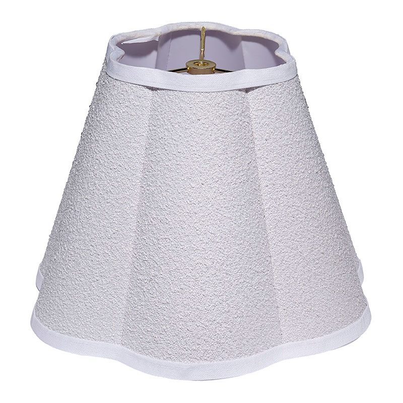 The Company Store Boucle Scalloped Lamp Shade In White