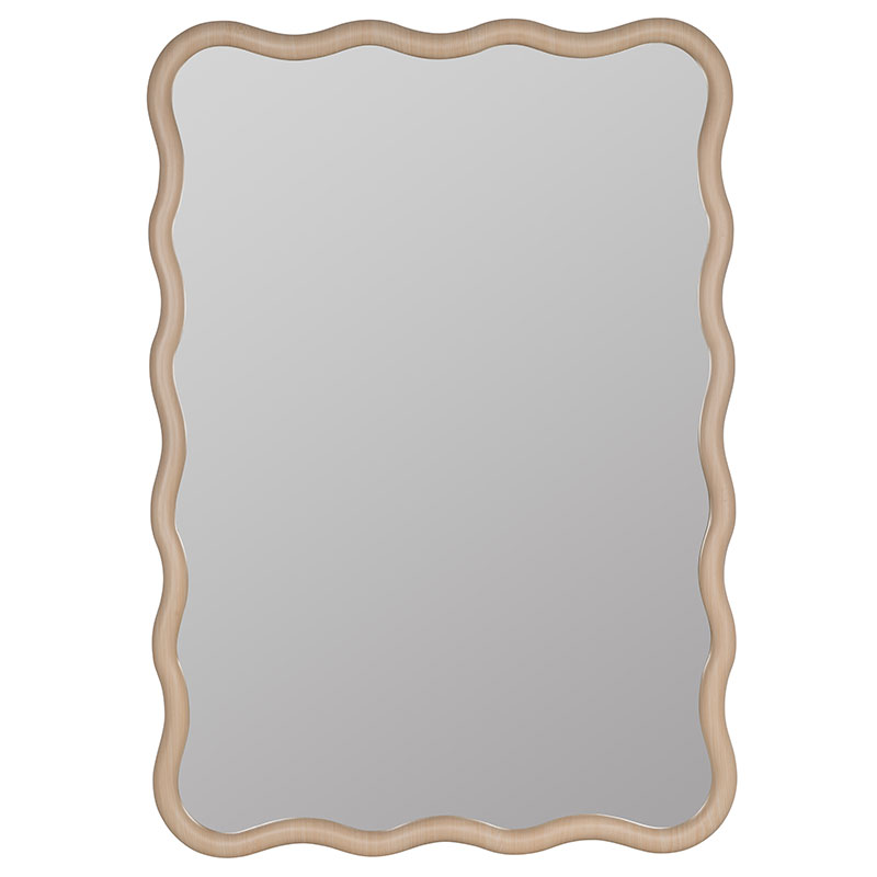 The Company Store Wave Rectangle Floor Mirror In Beige