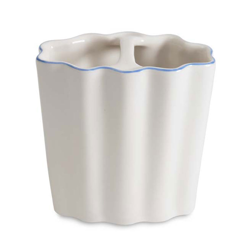The Company Store Scallop Toothbrush Holder In White