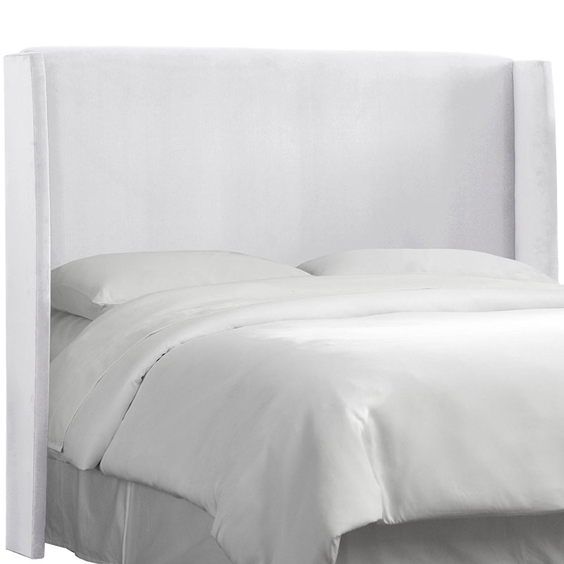 The Company Store Gramercy Velvet Headboard In White