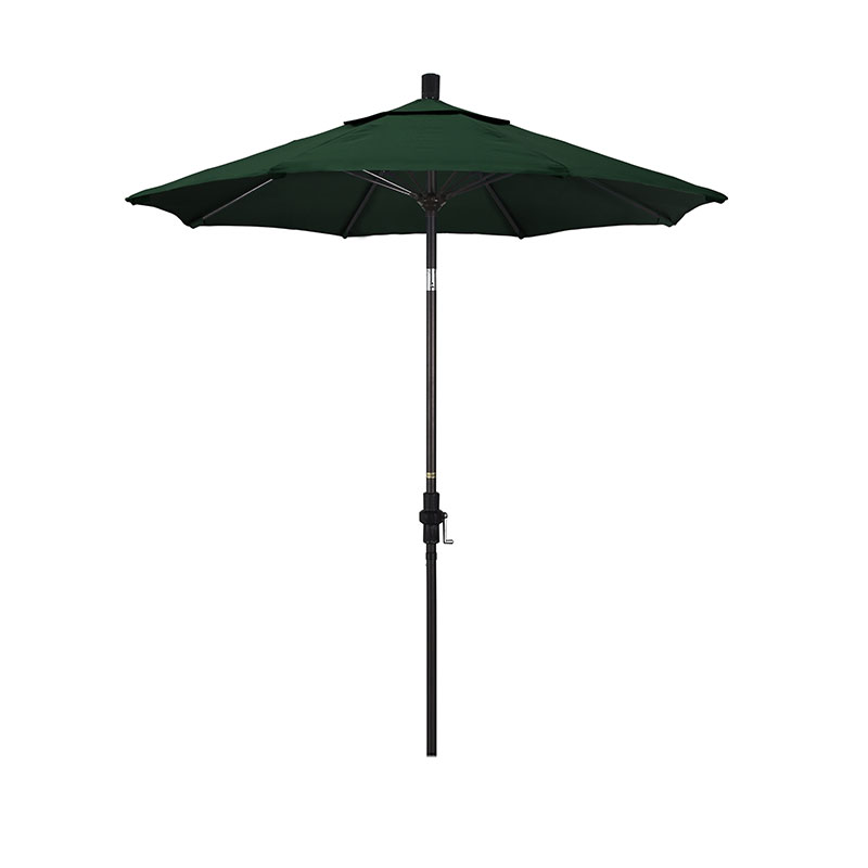The Company Store Round Outdoor Patio Umbrella, Fiberglass With Twist Tilt In Forest Green