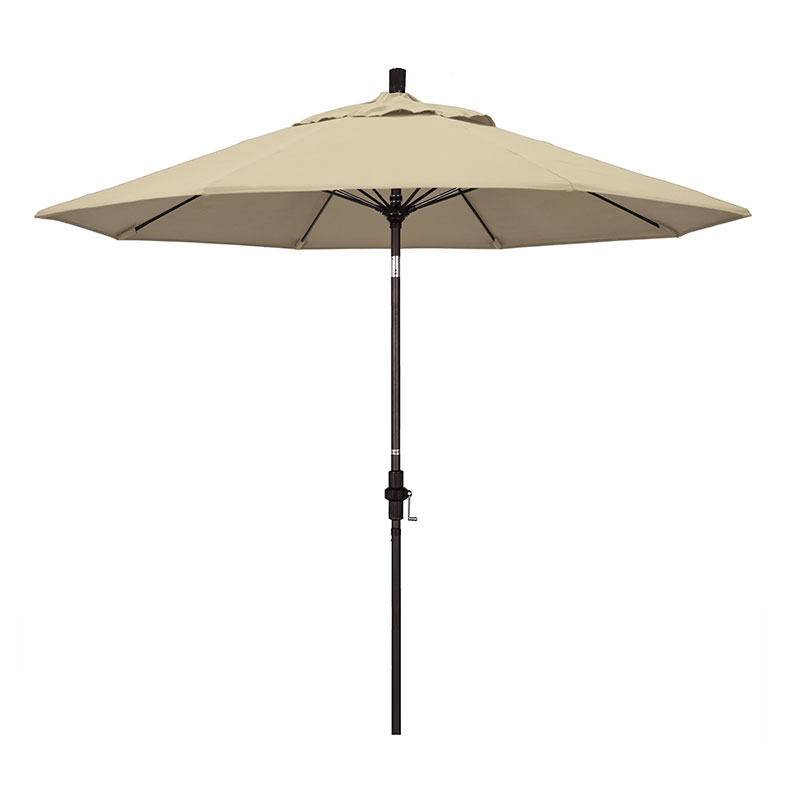 The Company Store Market Umbrella With Crank Lift In Antique Beige