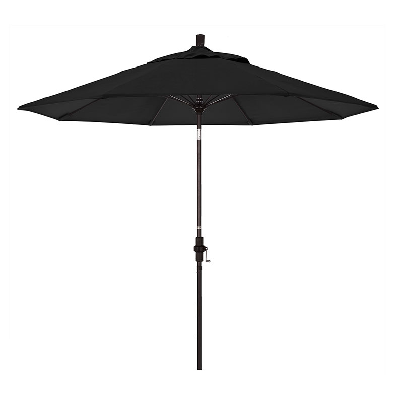 The Company Store Market Umbrella With Crank Lift In Black