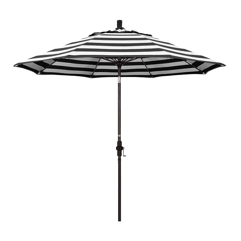 The Company Store Market Umbrella With Crank Lift In Cabana Classic Black