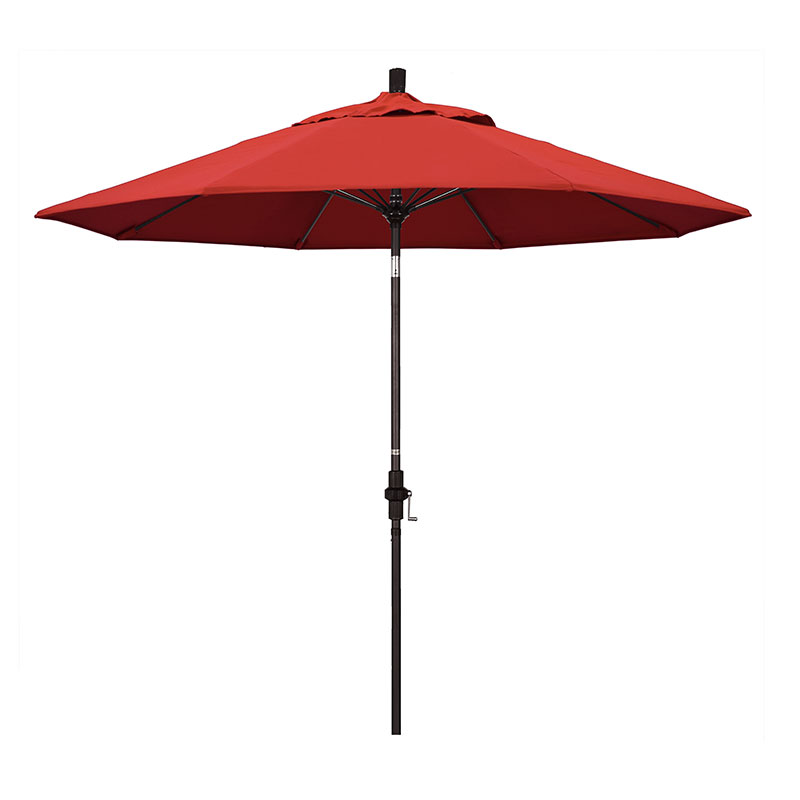 The Company Store Market Umbrella With Crank Lift In Jockey Red