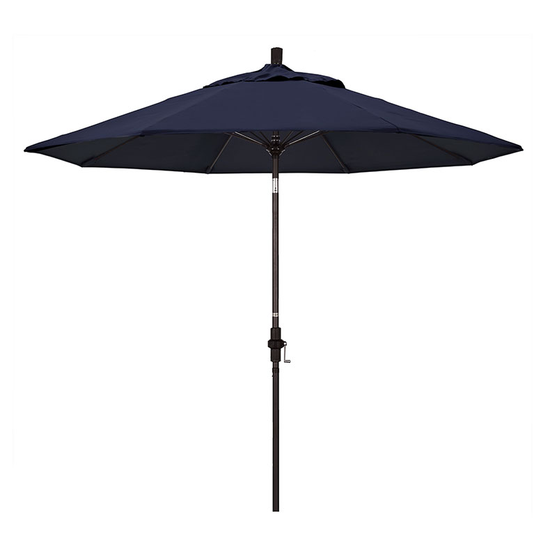 The Company Store Market Umbrella With Crank Lift In Blue
