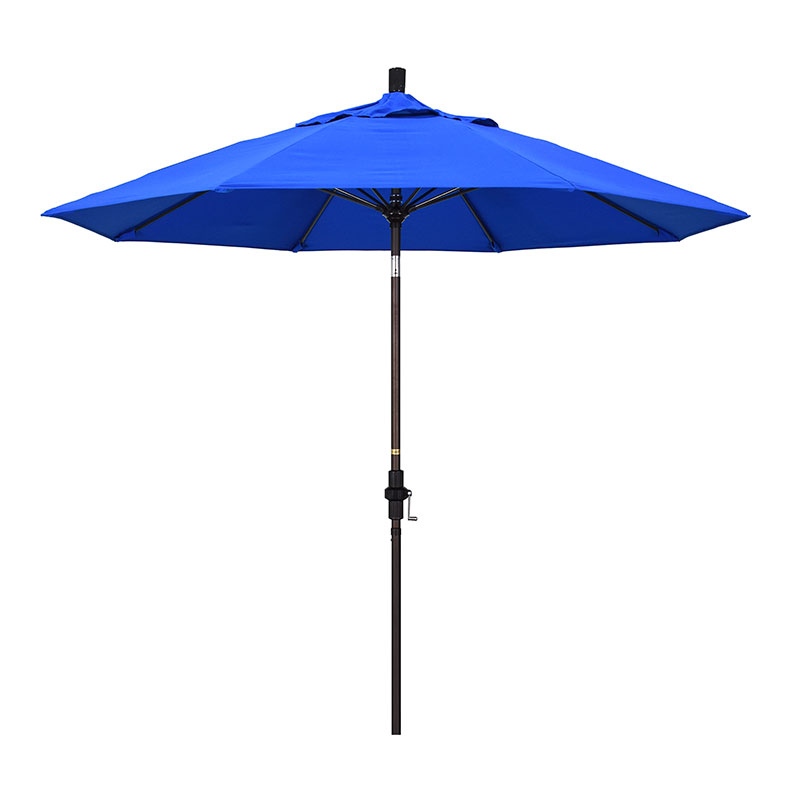 The Company Store Market Umbrella With Crank Lift In Pacific Blue