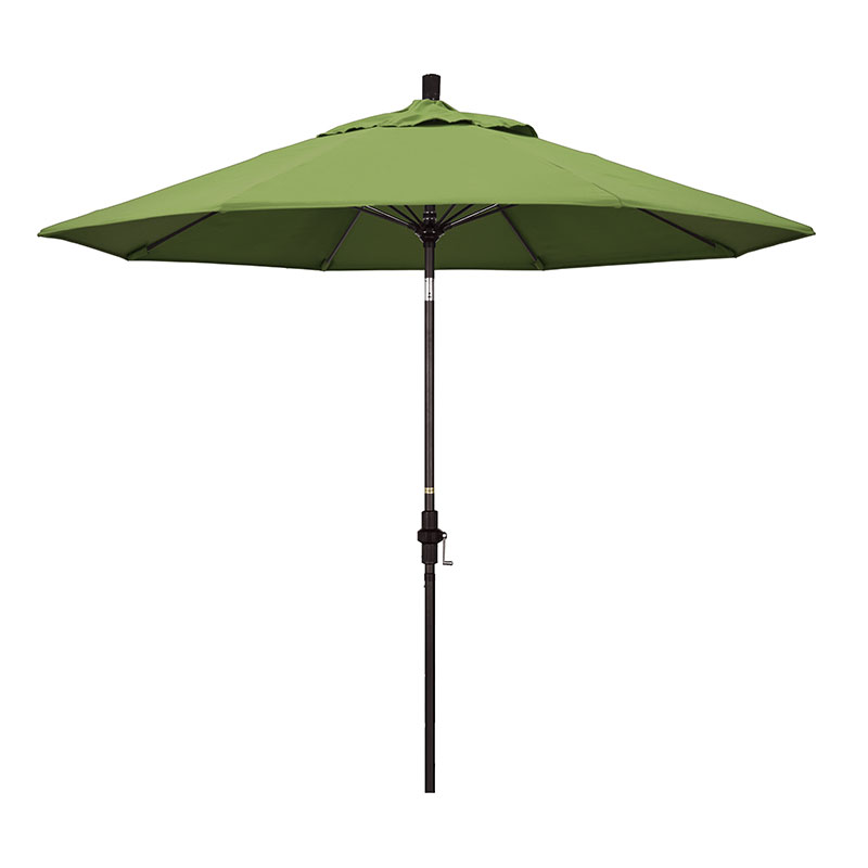 The Company Store Round Outdoor Patio Umbrella, Fiberglass With Twist Tilt In Green