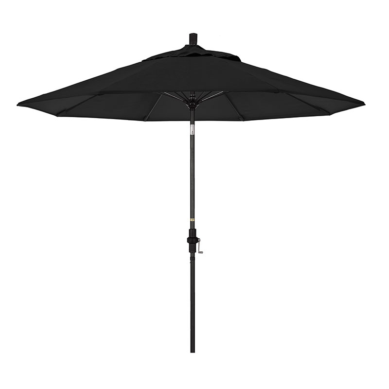 The Company Store Market Umbrella With Crank Lift In Black