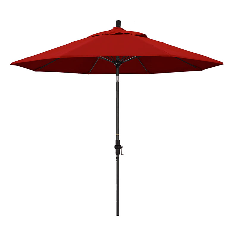 The Company Store Market Umbrella With Crank Lift In Jockey Red