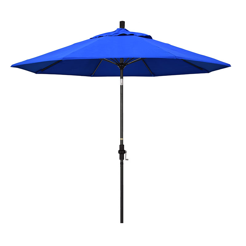The Company Store Market Umbrella With Crank Lift In Pacific Blue