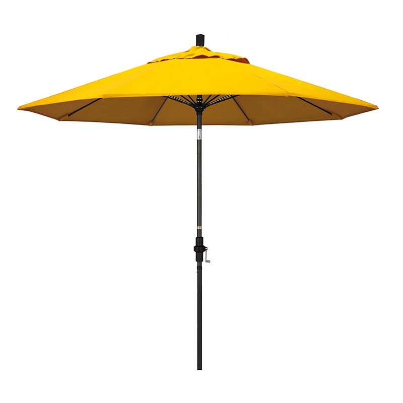 The Company Store Market Umbrella With Crank Lift In Sunflower Yellow