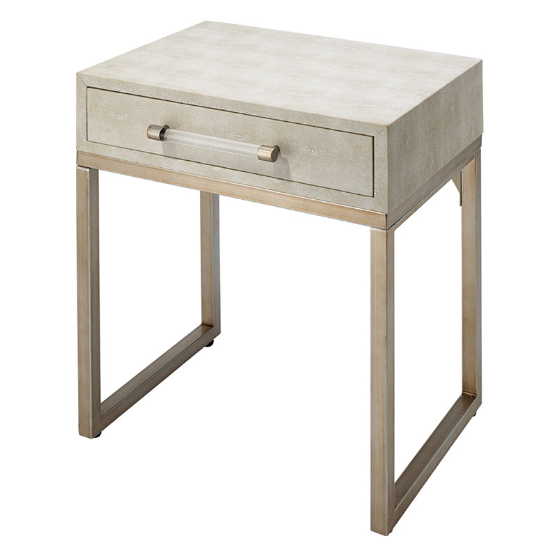 Faux Shagreen Leather Side Table With Drawer The Company Store