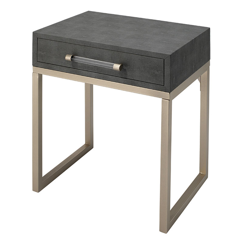 Faux Shagreen Leather Side Table With Drawer The Company Store