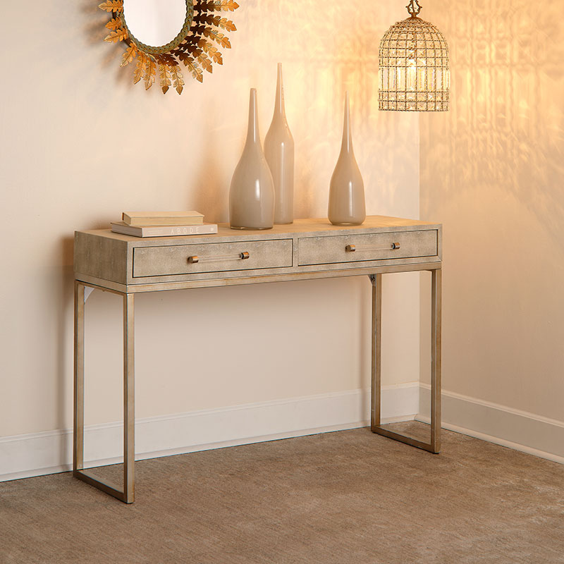 Faux shagreen console deals table