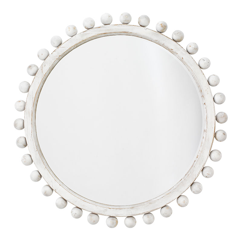 Handmade Beaded Wood Accent Mirror The Company Store