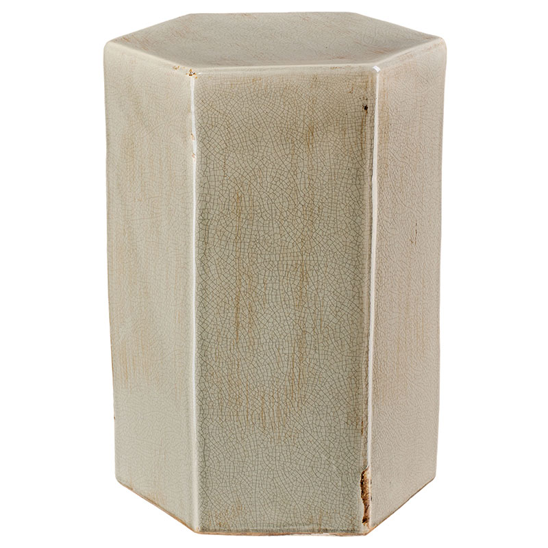The Company Store Ceramic Hexagon Side Table In Green