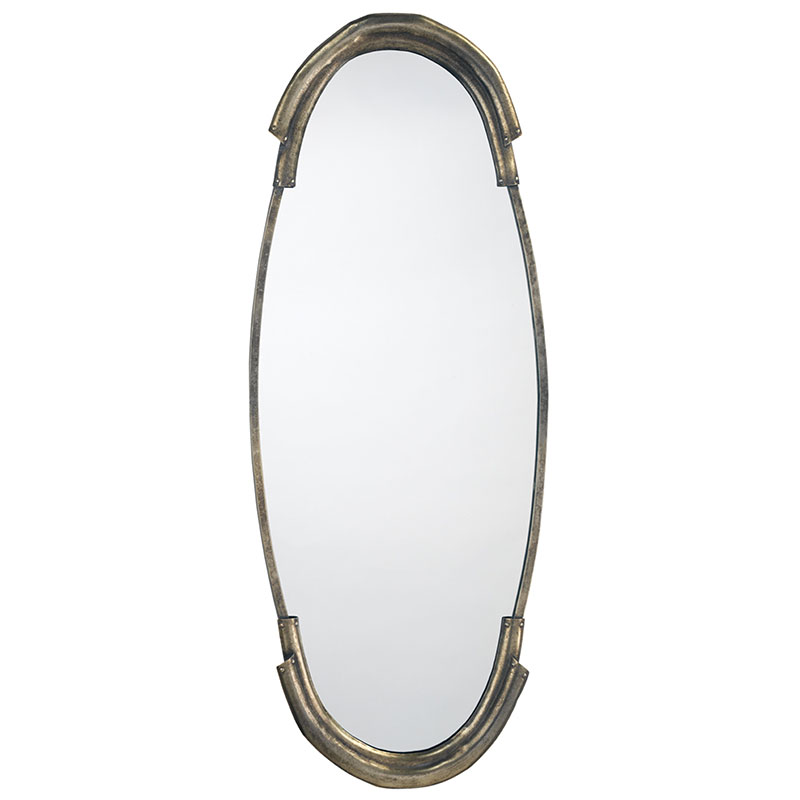 Antique-Inspired Brass Framed Oval Mirror | The Company Store