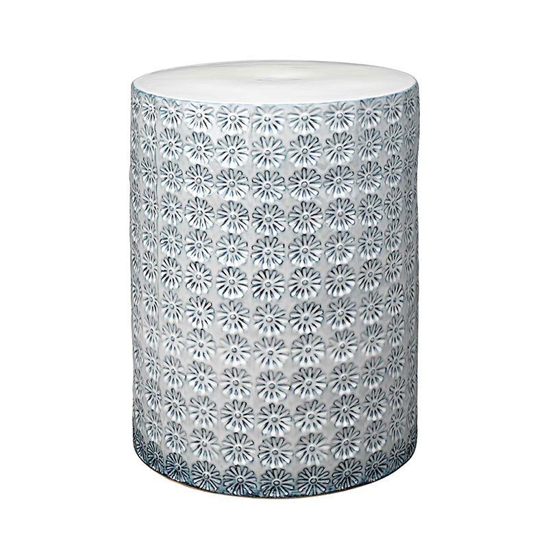 THE COMPANY STORE CERAMIC FLOWER SIDE TABLE