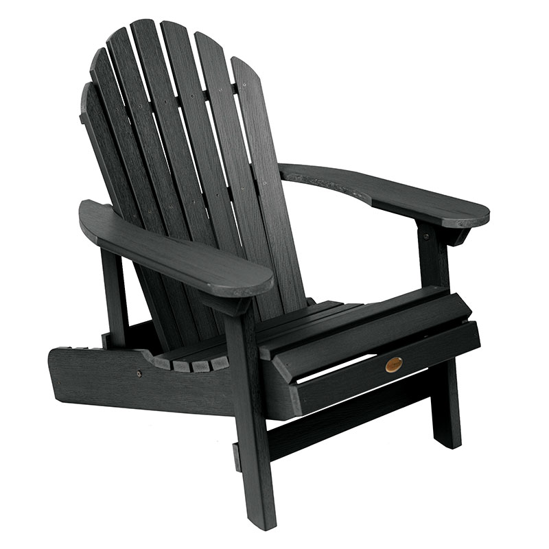 The Company Store Folding And Reclining Adirondack Chair In Black