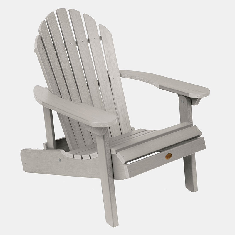 The Company Store Folding And Reclining Adirondack Chair In Light Gray