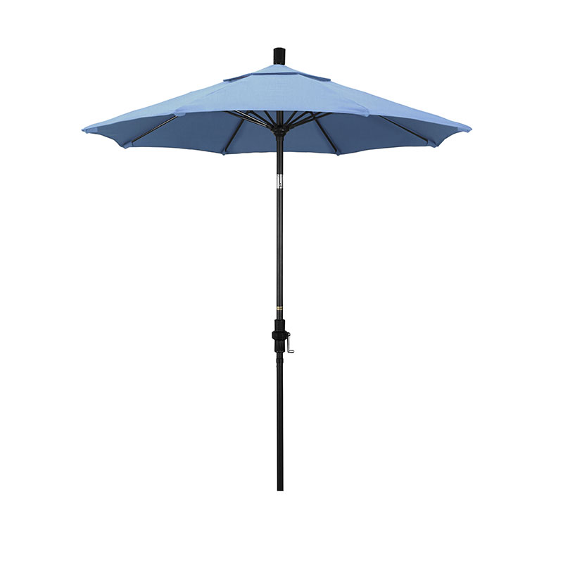 The Company Store Round Outdoor Patio Umbrella, Fiberglass With Twist Tilt In Air Blue