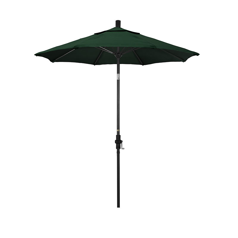 The Company Store Round Outdoor Patio Umbrella, Fiberglass With Twist Tilt In Forest Green