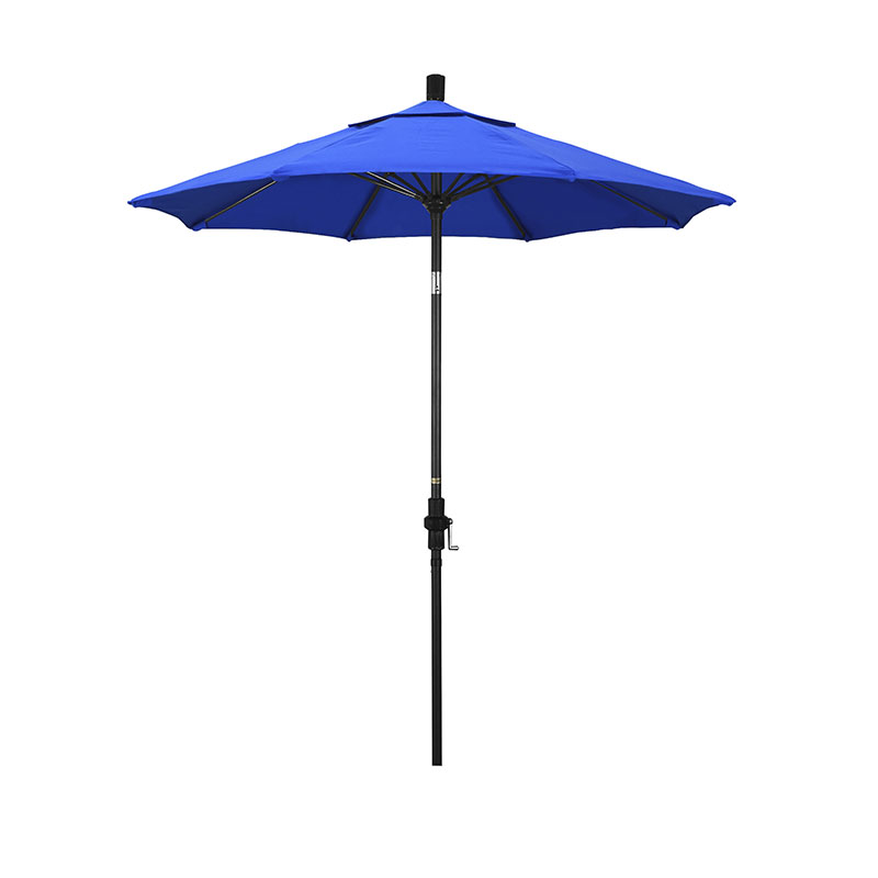 The Company Store Round Outdoor Patio Umbrella, Fiberglass With Twist Tilt In Pacific Blue